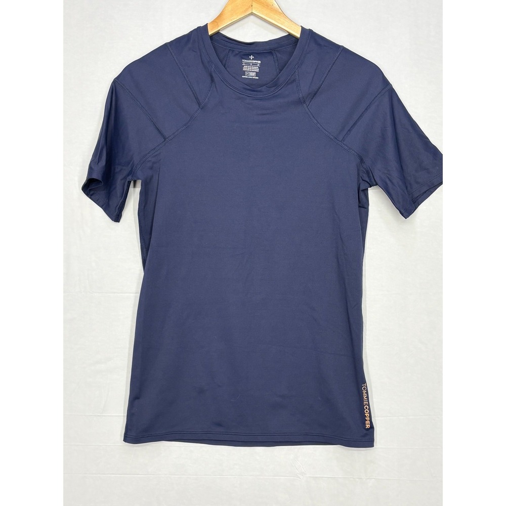 Tommie Copper Training Shirt Mens Blue Shoulder‎ Centric Support Short Sleeve L